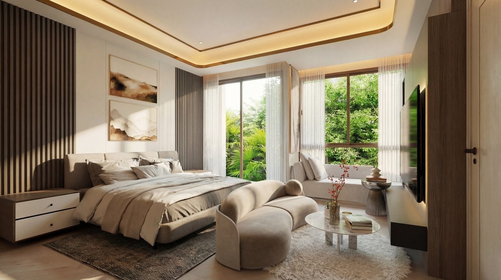 חדר שינה - Auphoria Villa חדר שינה יוקרתי בוילת Auphoria, פרויקט Lumina Luxury Pool Villa פאטיה